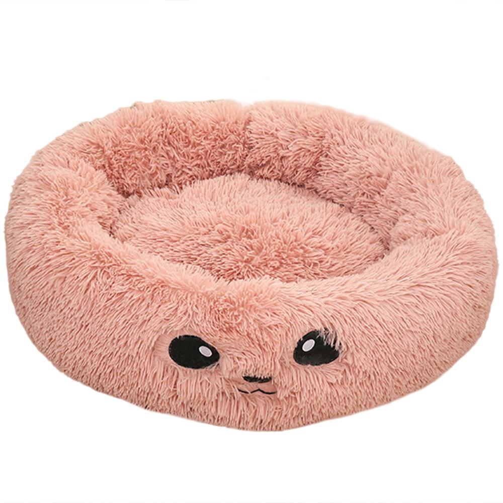 Small Cozy Nesty Plush Calming Nest Bed – Soft Round Donut Bed for Small Dogs & Cats