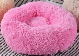 Small Cozy Nesty Plush Calming Nest Bed – Soft Round Donut Bed for Small Dogs & Cats
