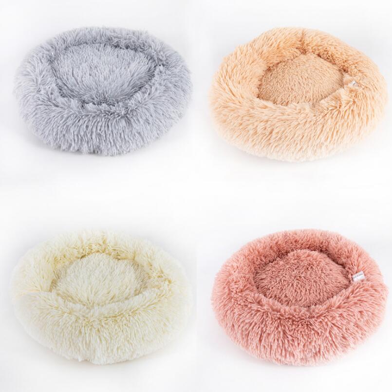 Small Cozy Nesty Plush Calming Nest Bed – Soft Round Donut Bed for Small Dogs & Cats
