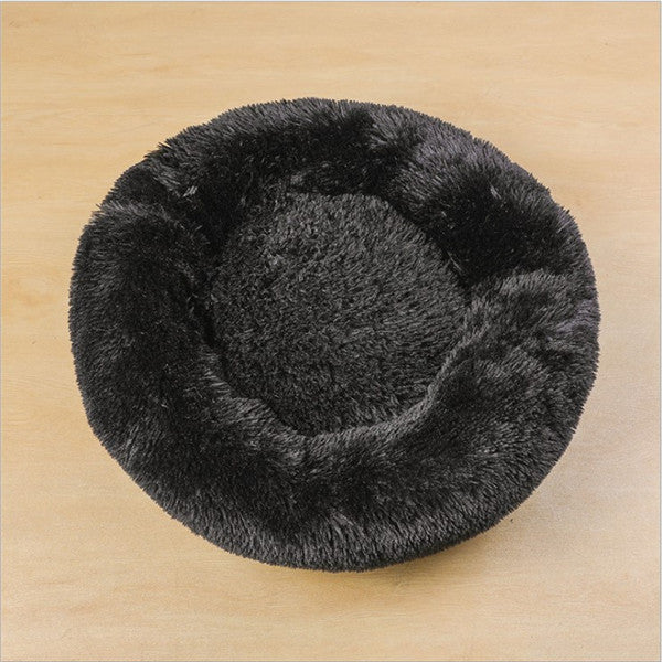 Small Cozy Nesty Plush Calming Nest Bed – Soft Round Donut Bed for Small Dogs & Cats