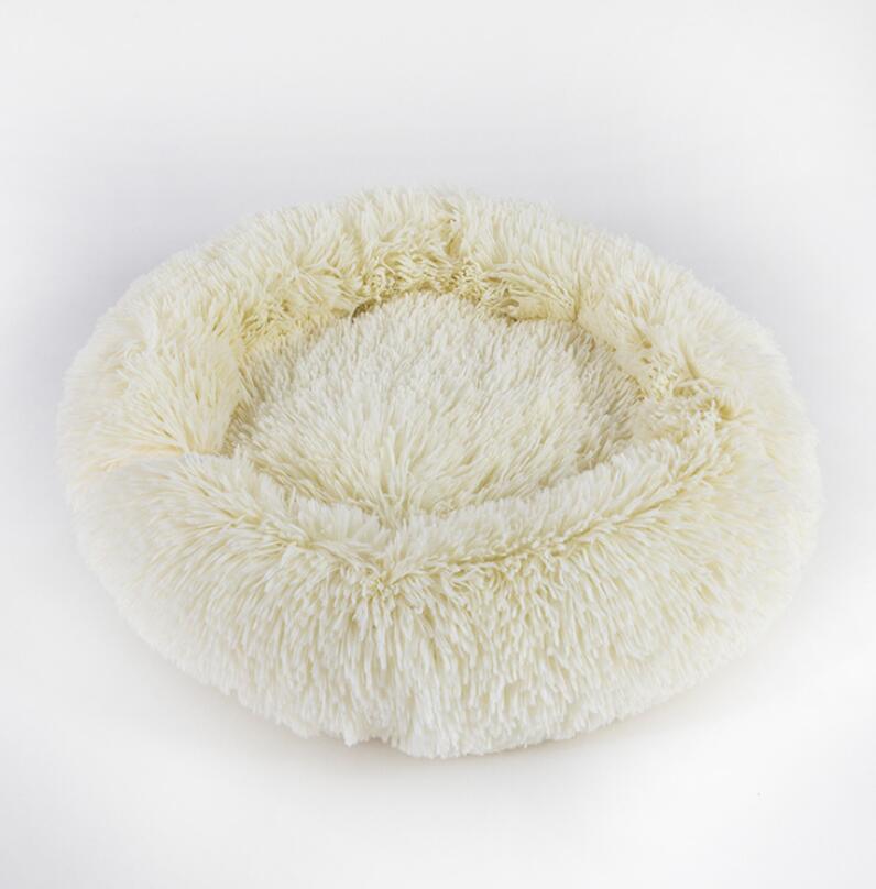 Small Cozy Nesty Plush Calming Nest Bed – Soft Round Donut Bed for Small Dogs & Cats