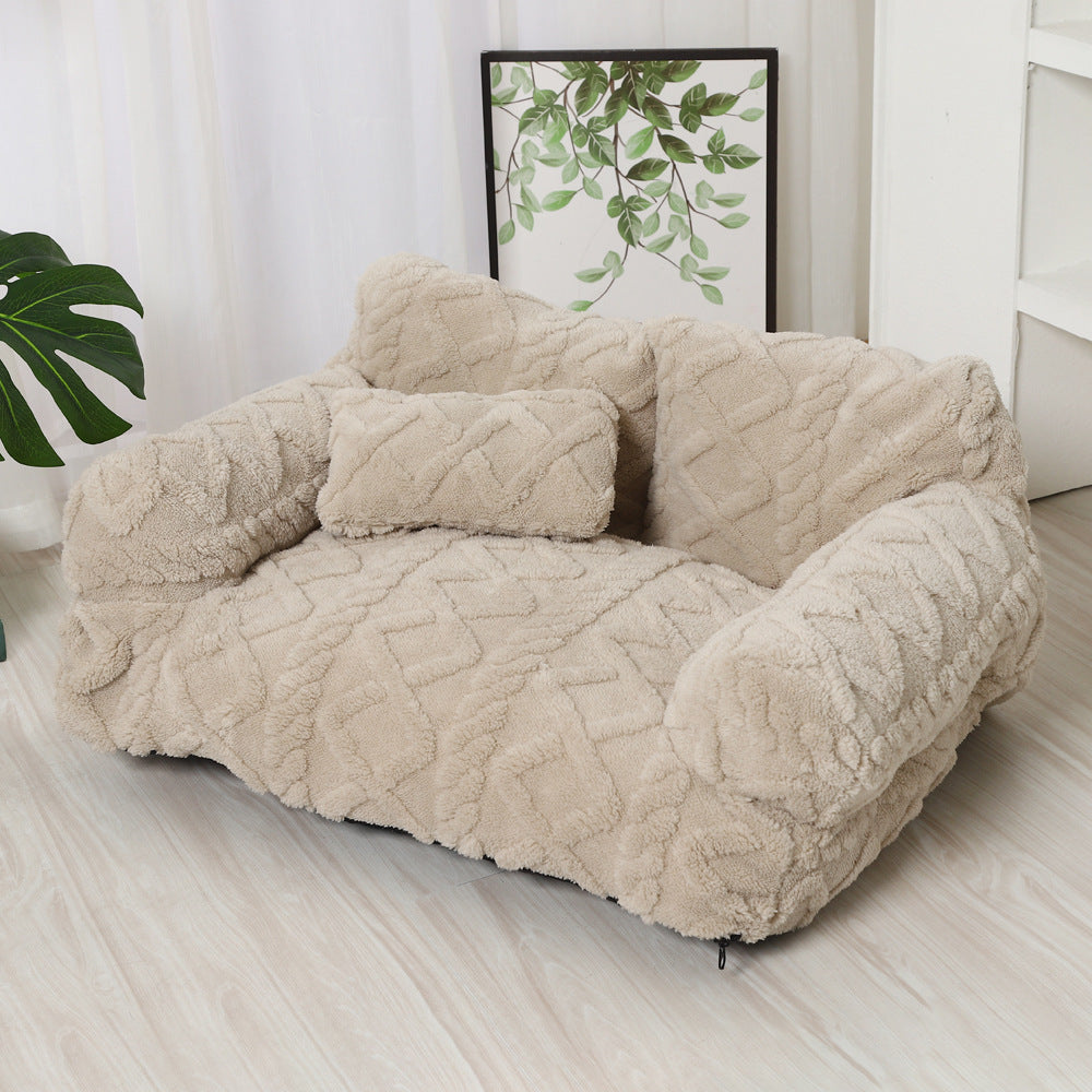 Pet Sofa Bed With Warming Features, Removable And Machine-washable