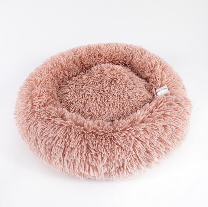 Small Cozy Nesty Plush Calming Nest Bed – Soft Round Donut Bed for Small Dogs & Cats