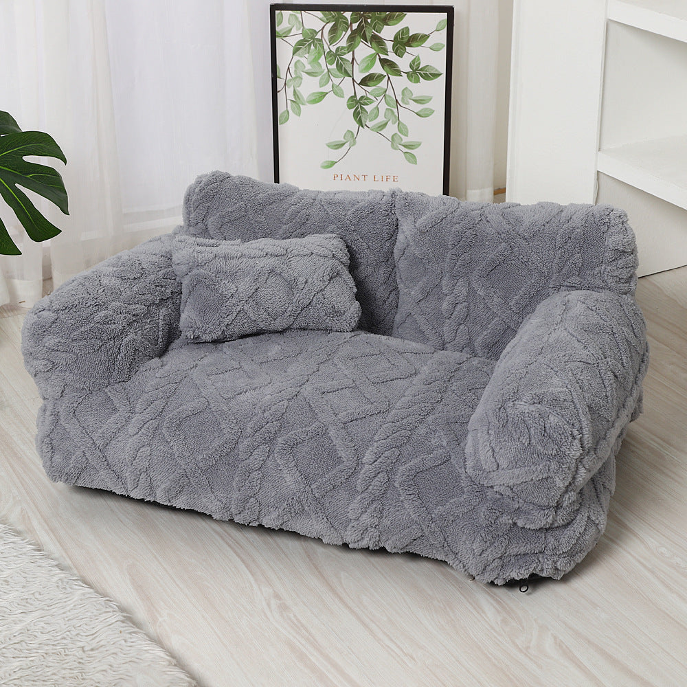 Pet Sofa Bed With Warming Features, Removable And Machine-washable