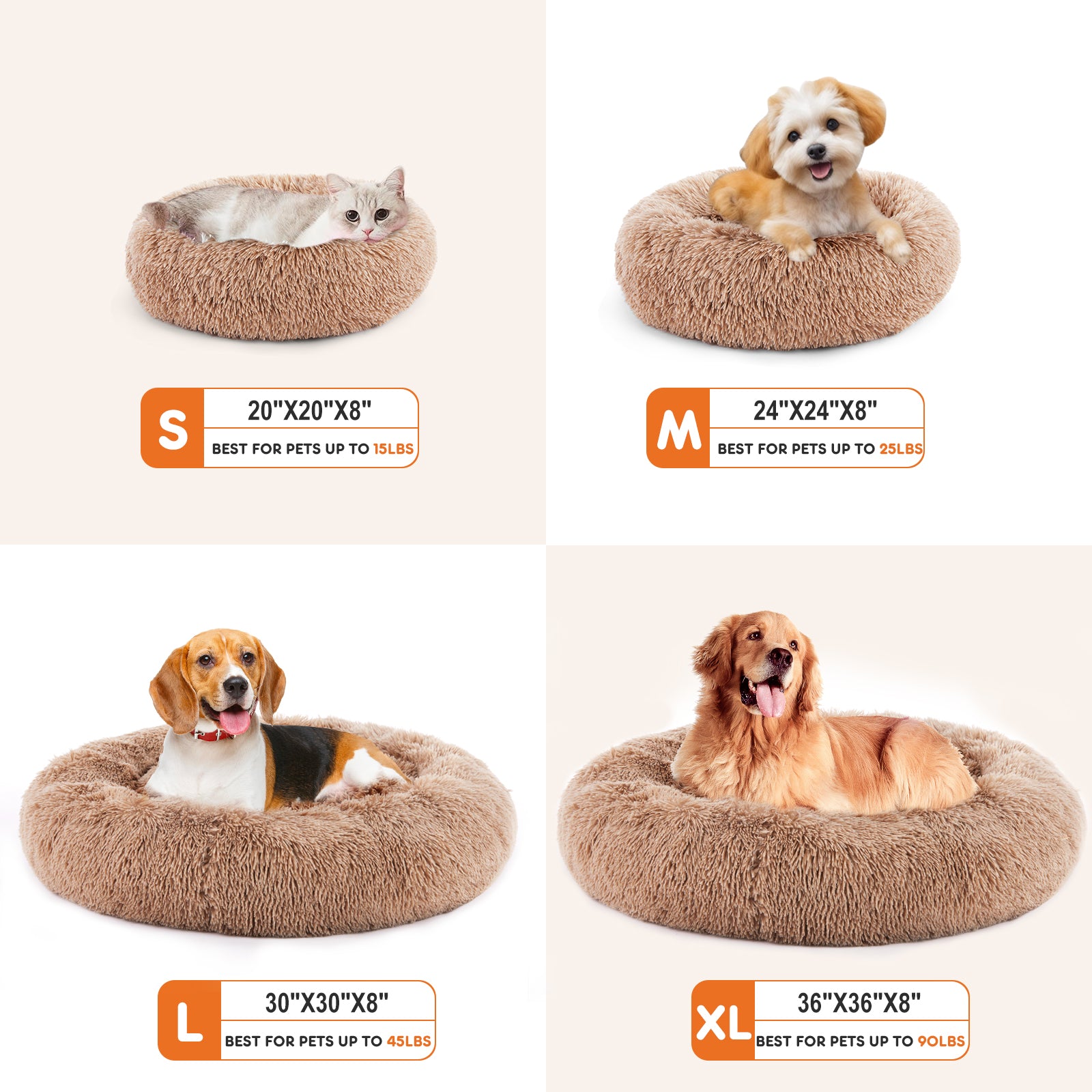 Cozy Nesty Calming Donut Bed – Ultra Soft Plush Raised Bolster Round Bed for Dogs & Cats