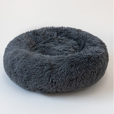 Small Cozy Nesty Plush Calming Nest Bed – Soft Round Donut Bed for Small Dogs & Cats
